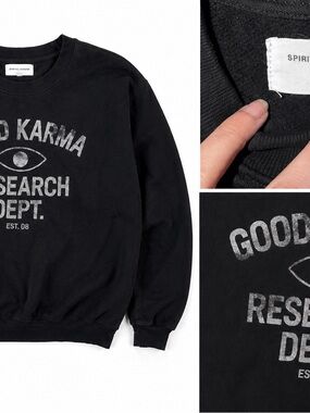 Spiritual Gangster Black 'Good Karma Research Dept.' Crewneck Sweatshirt